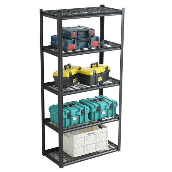 Steel 5 Tier Heavy Duty Shelving Unit Adjustable Storage Rack For Garage Basement Kitchen Organization 72 Inch Height Easy Assembly