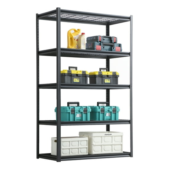 Steel 5 Tier Heavy Duty Shelving Unit Adjustable Storage Rack For Garage Basement Kitchen Organization 78 Inch Height Easy Assembly