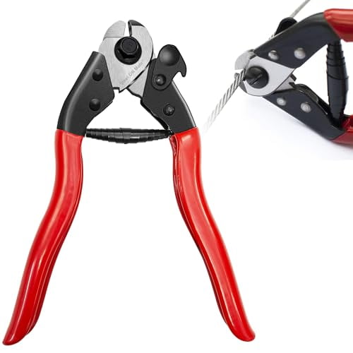 Steel 7.6" Steel Wire Cutter,Cut All Wires Up to 5/32",Wire Rope Cutter,Cut Steel Cable,Aircraft Cable,Wire Seals,Bike Cable,Aluminum/Copper Wire,Fence Cable,One-Hand Operate CC-11