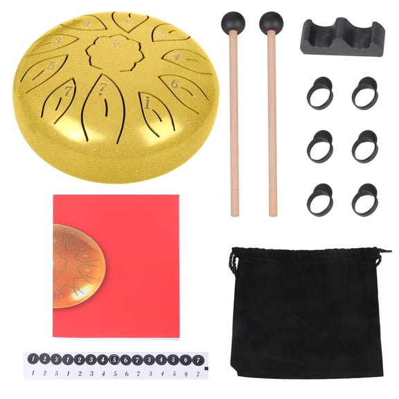 Steel 8 Inch Tongue Drum 11 Notes Professional Sound Instrument for Meditation and Outdoor Use
