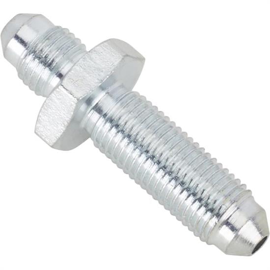 Speedway Motors Steel AN3 Straight Bulkhead Adapter, Zinc Plated 3AN Straight Connector for Brake or Clutch Line Plumbing, 1.876 Inch Overall Length, Requires 3/8-Inch RH Jam Nut