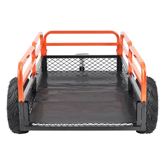 Heavy Duty Steel ATV Dump Trailer, 1500 lb Tow Behind Dump Cart with 15 Cu Ft Bed, Removable Sides, Dump Gate and Pneumatic Tires for Lawn Mower, Tractor, ATV, UTV and Garden Hauling