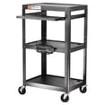 Steel AV Cart on Wheels Rolling Projector Cart with Height Adjustable