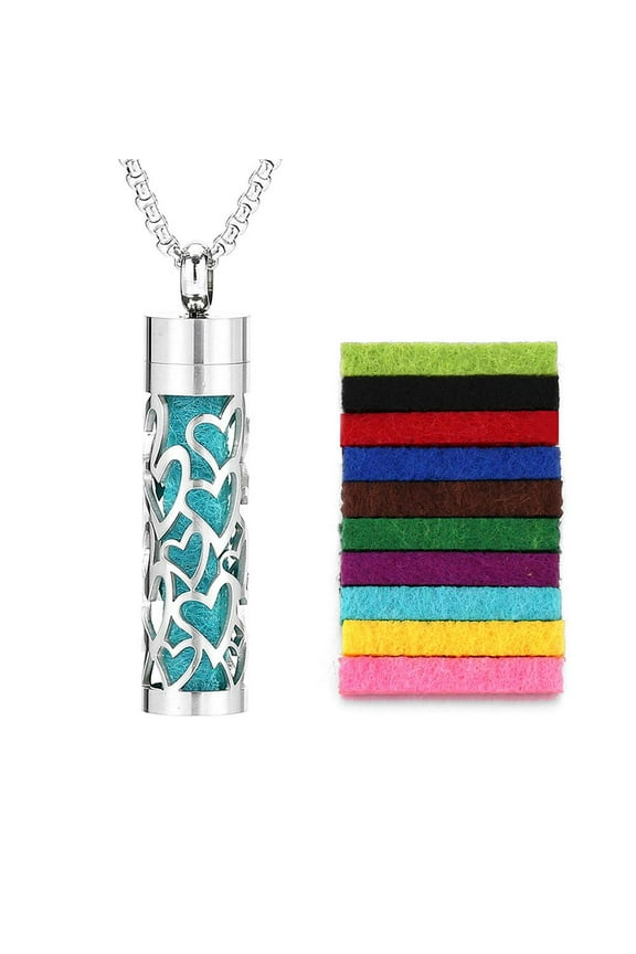 Steel Aromatherapy Necklace Diffuser Perfume Oil Essential S6N6