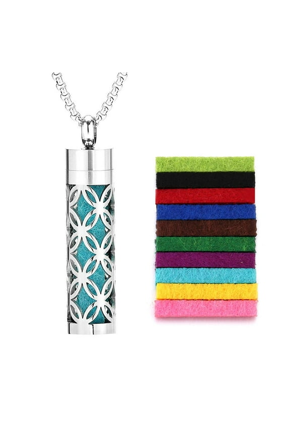 Steel Aromatherapy Necklace Diffuser Perfume Pendant Essential V8H6