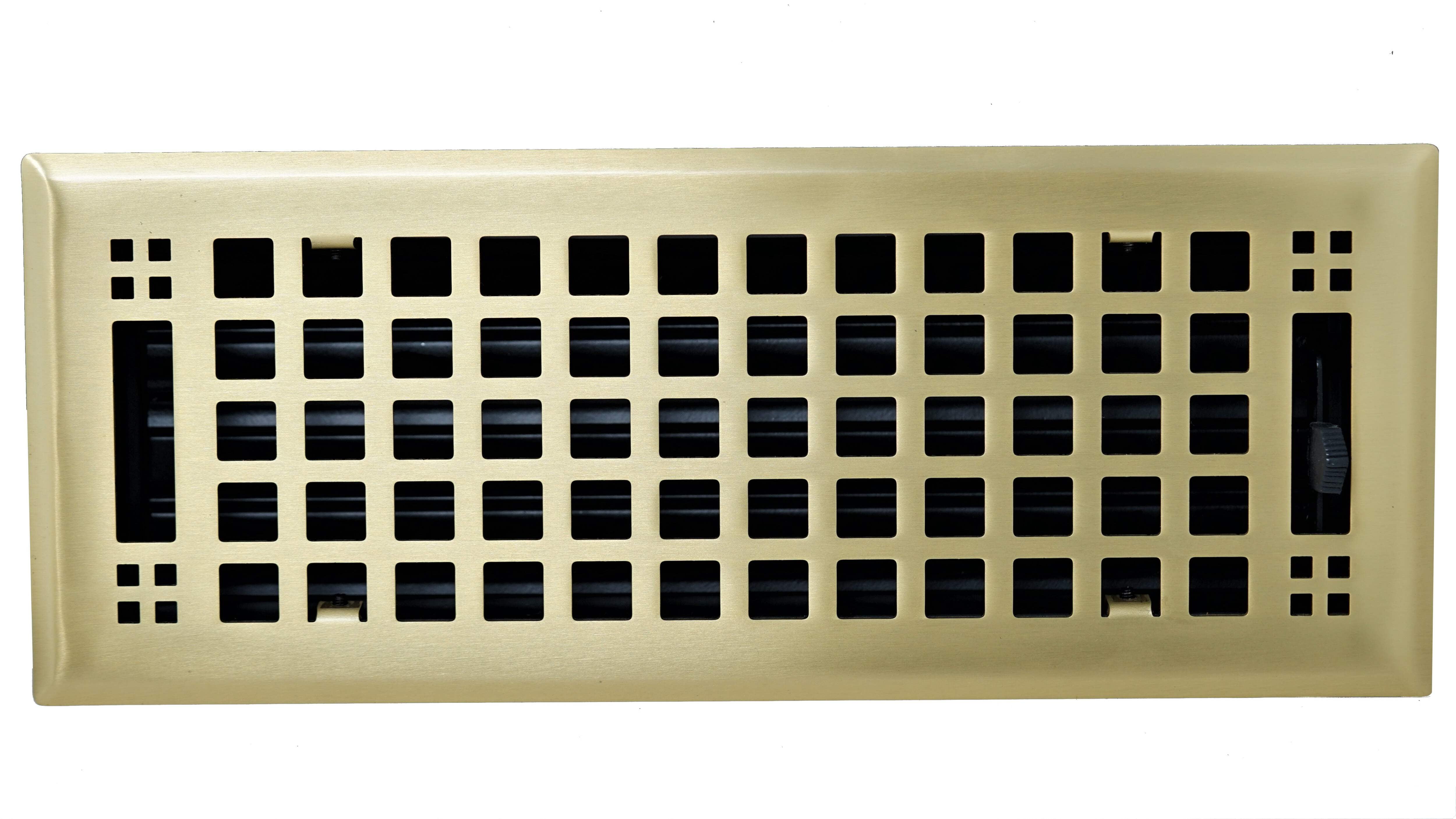 Brushed Brass Steel Vent Cover with Adjustable Dampers