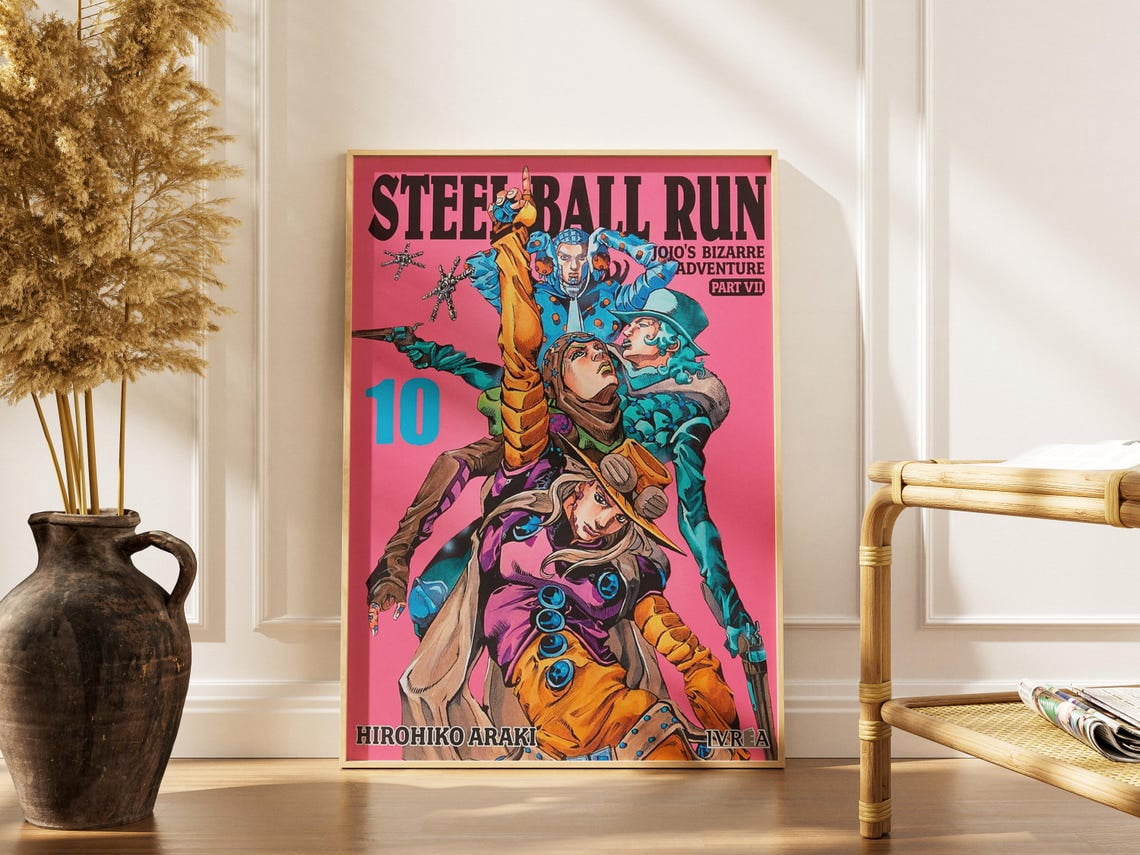 Steel Ball Run Vol Ten Poster, Jojo Wall Art Print, Unframed Paper