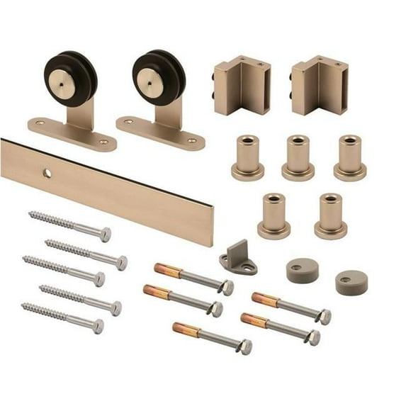 Steel Barn Door Hanger Kit, Satin Nickel