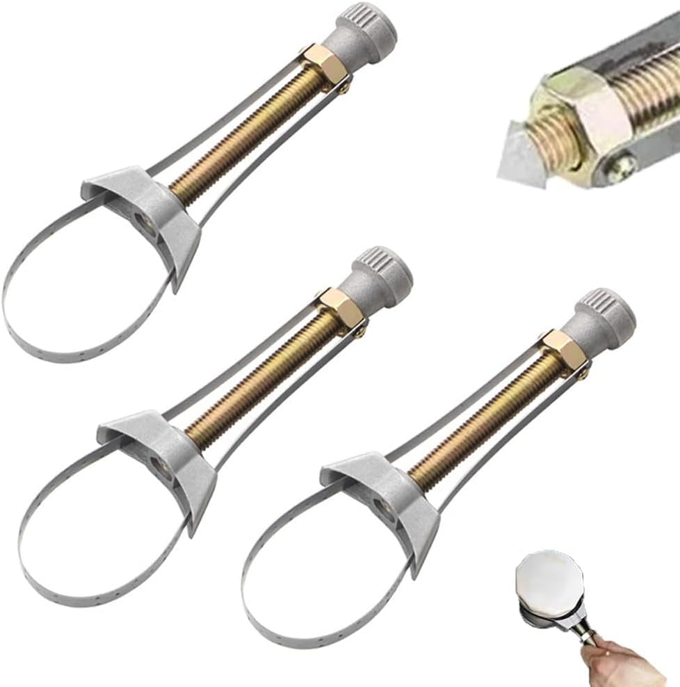 Steel Belt Filter Spanner, Adjustable Oil Filter Pipe Wrench Tool Set ...