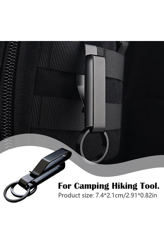 Steel Belt Hook, Heavy Duty Keychain Clip for Camping Hiking, D-Shaped Carabiner Style Waist Key Holder for Outdoor Activities