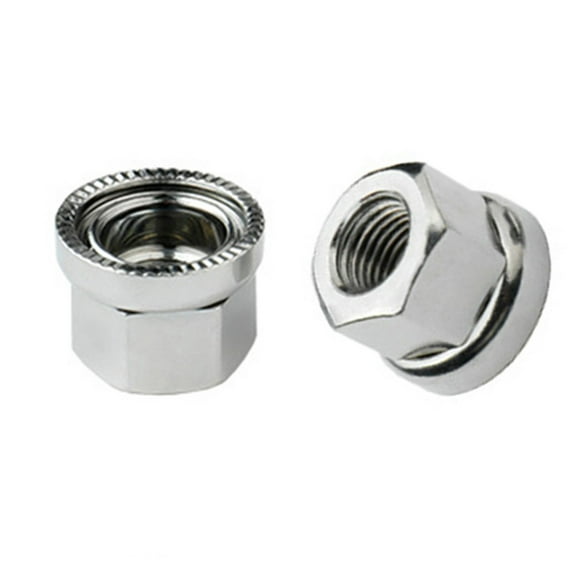 Steel Bicycle Track Wheel Nuts M9 M10 Hub Axle Integrated Washer,With Anti-Slip Pattern,For Front Rear Hub,2 Pack(M9)