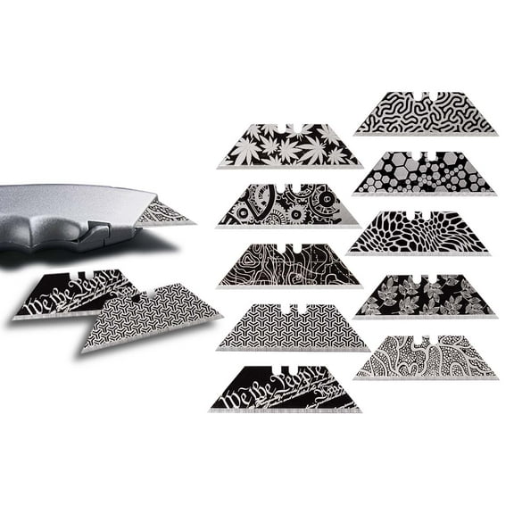 Steel Blade for Utility Knife Box Cutter Engraved by NDZ Performance, Hex