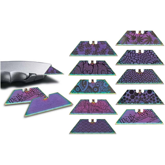 Steel Blade for Utility Knife Box Cutter Engraved by NDZ Performance, Leaves