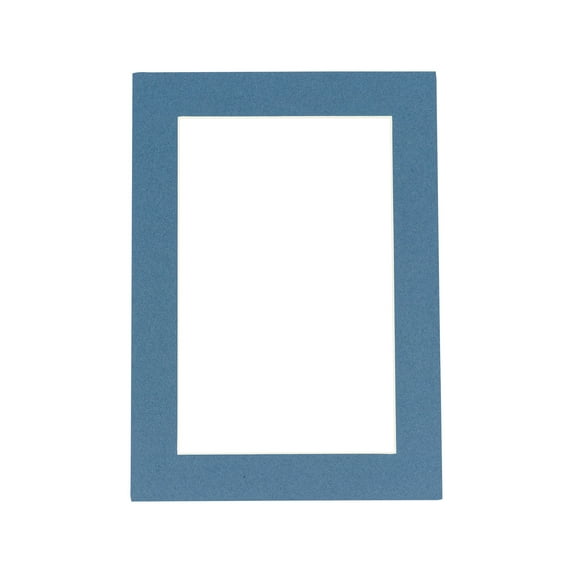Steel Blue Acid Free 12x16 Picture Frame Mats with White Core Bevel Cut for 8x12 Pictures - Fits