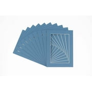 Steel Blue Acid Free 16x20 Picture Frame Mats with White Core Bevel Cut for 12x18 Pictures - Fits