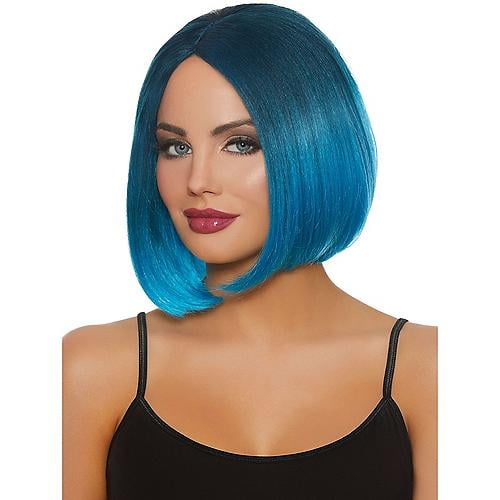 Steel Blue Bright Blue Ombre Wig Adult Halloween Accessory