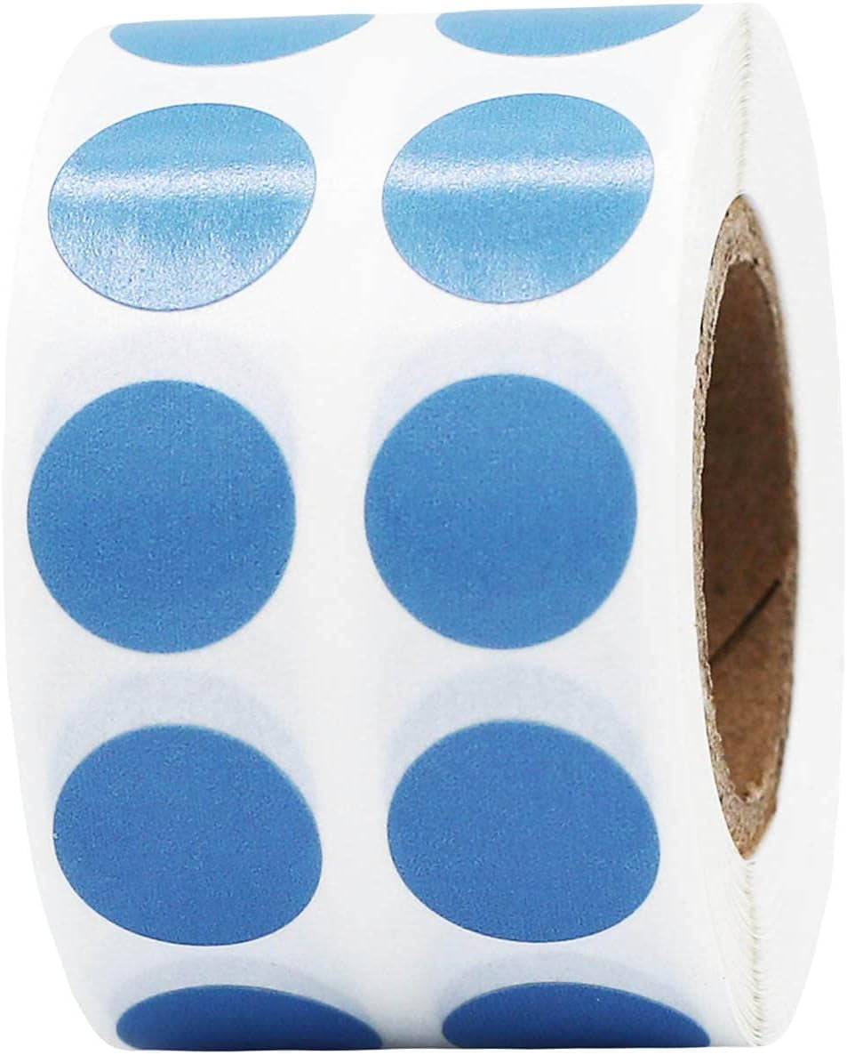 Steel Blue Color Coding Labels for Organizing Inventory 13 mm 0.50 Inch Round Circle Dots 1,000
