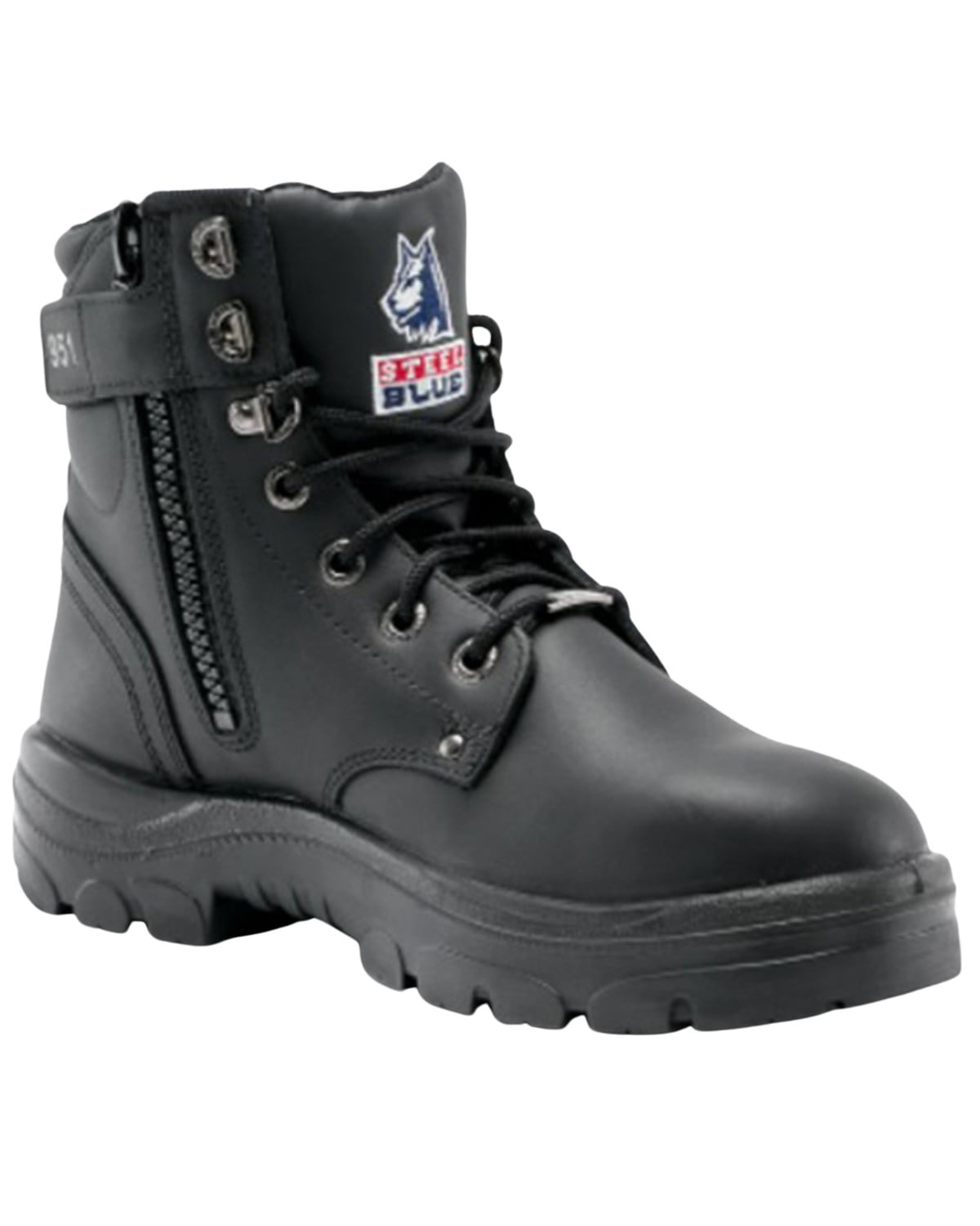 まるまる　チャコールグレーS Steel Blue Work Boots Mens Argyle 6 Inch Slip Resistant Steel Toe