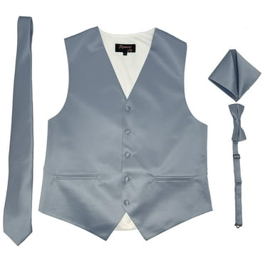 Steel Blue Men's Satin Vest Spencer J's - L