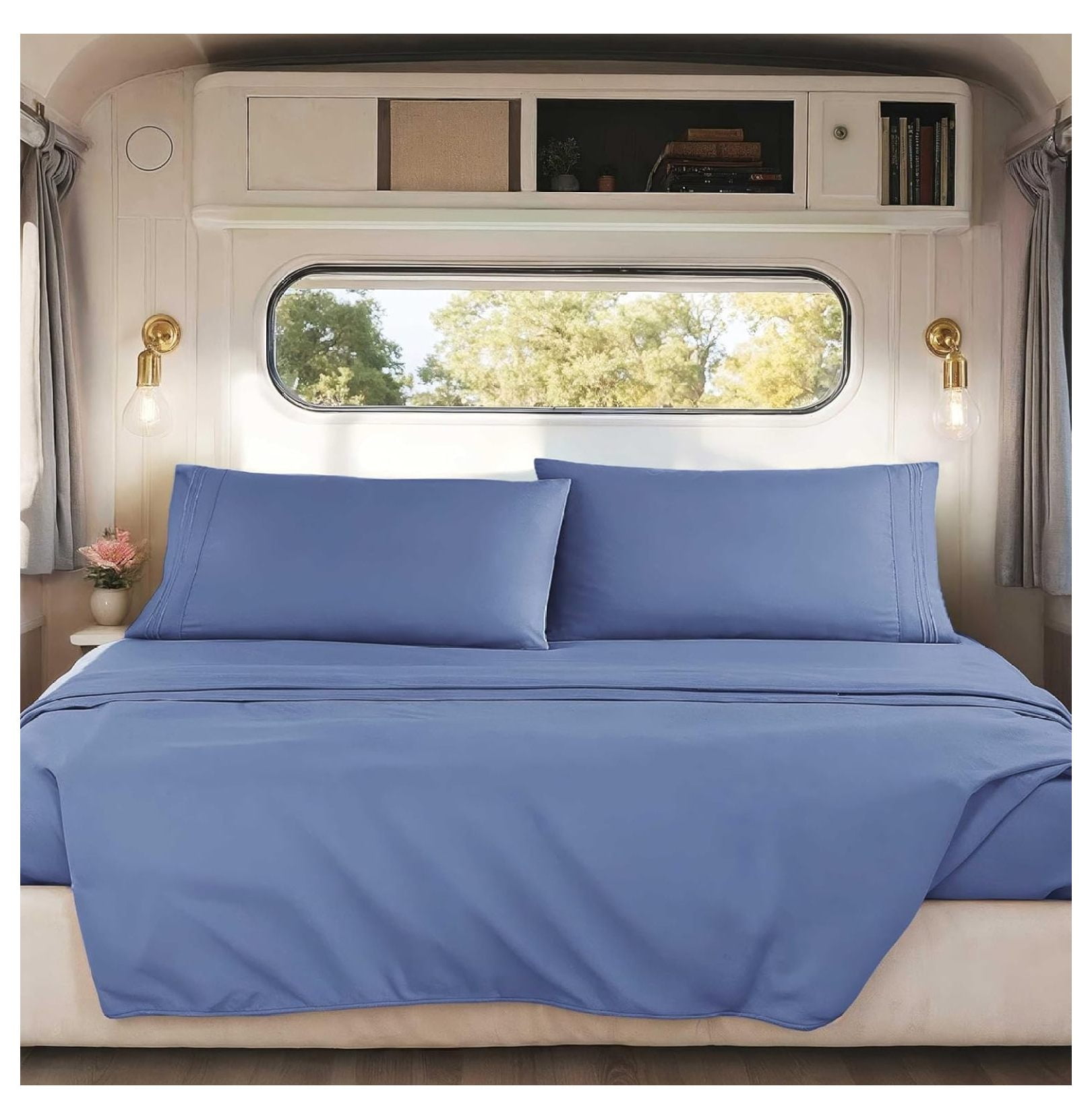 Steel Blue RV Queen Sheets – Super Soft RV Short Queen Sheets for RV ...