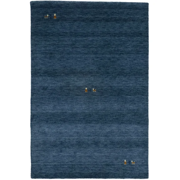 Magic Rugs Steel Blue Pictorial Gabbeh Modern Rug, 4' x 6'