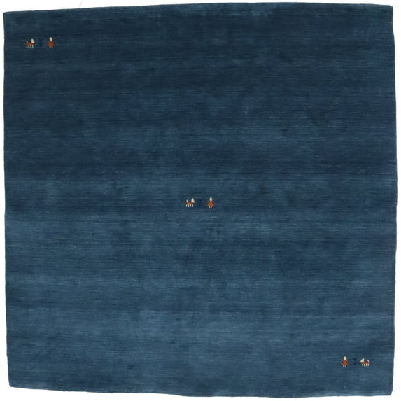 Magic Rugs Steel Blue Pictorial Gabbeh Modern Square Rug, 6' x 6'