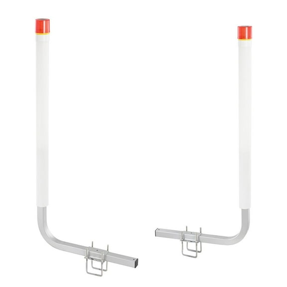 Steel Boat Trailer Guide Posts with LED Lights, 46', PVC Cover, Rustproof - Ideal for Sailboat, Ski & Fishing Trailers (Pair)