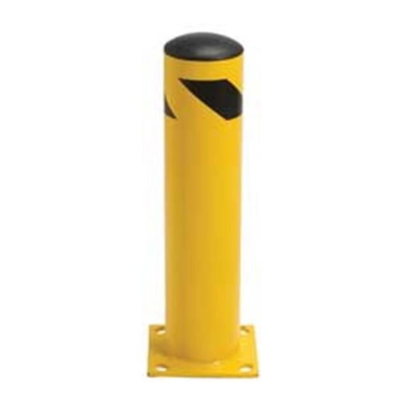 Steel Bollard with Removable Plastic Cap & Chain Slots - Existing Concrete