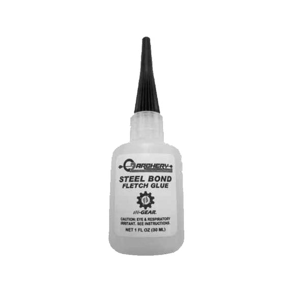 Steel Bond Fletch Glue 1oz - Heavy-Duty Arrow Fletching Glue for Vanes, Inserts & Archery Repairs