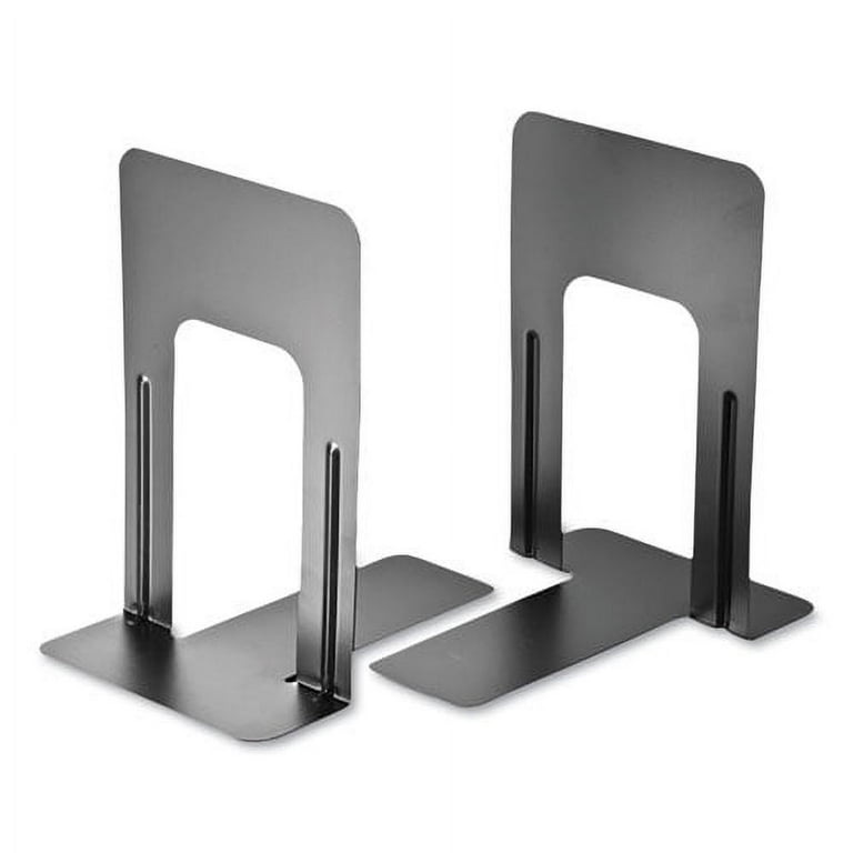 Steel Bookends, Nonskid, 5.88 x 8.25 x 9, Black, 1 Pair Steel Bookends, Nonskid, 5.88 x 8.25 x 9, Black, 1 Pair