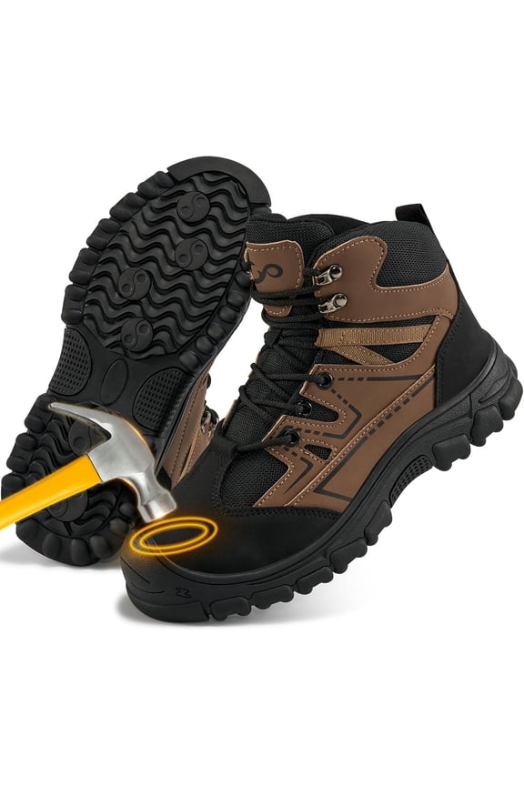 Steel  Boots for Men Slip Resistant Safety Work Industrial Construction Boot