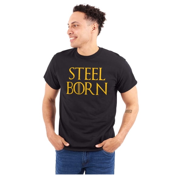 Steel Born Pittsburgh Pennsylvania Men's Graphic T Shirt Tees Brisco Brands X