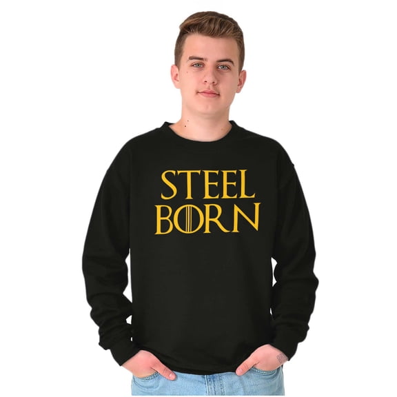 Steel Born Pittsburgh Pennsylvania Unisex Plus Fleece Graphic Sweatshirt Brisco Brands 3X