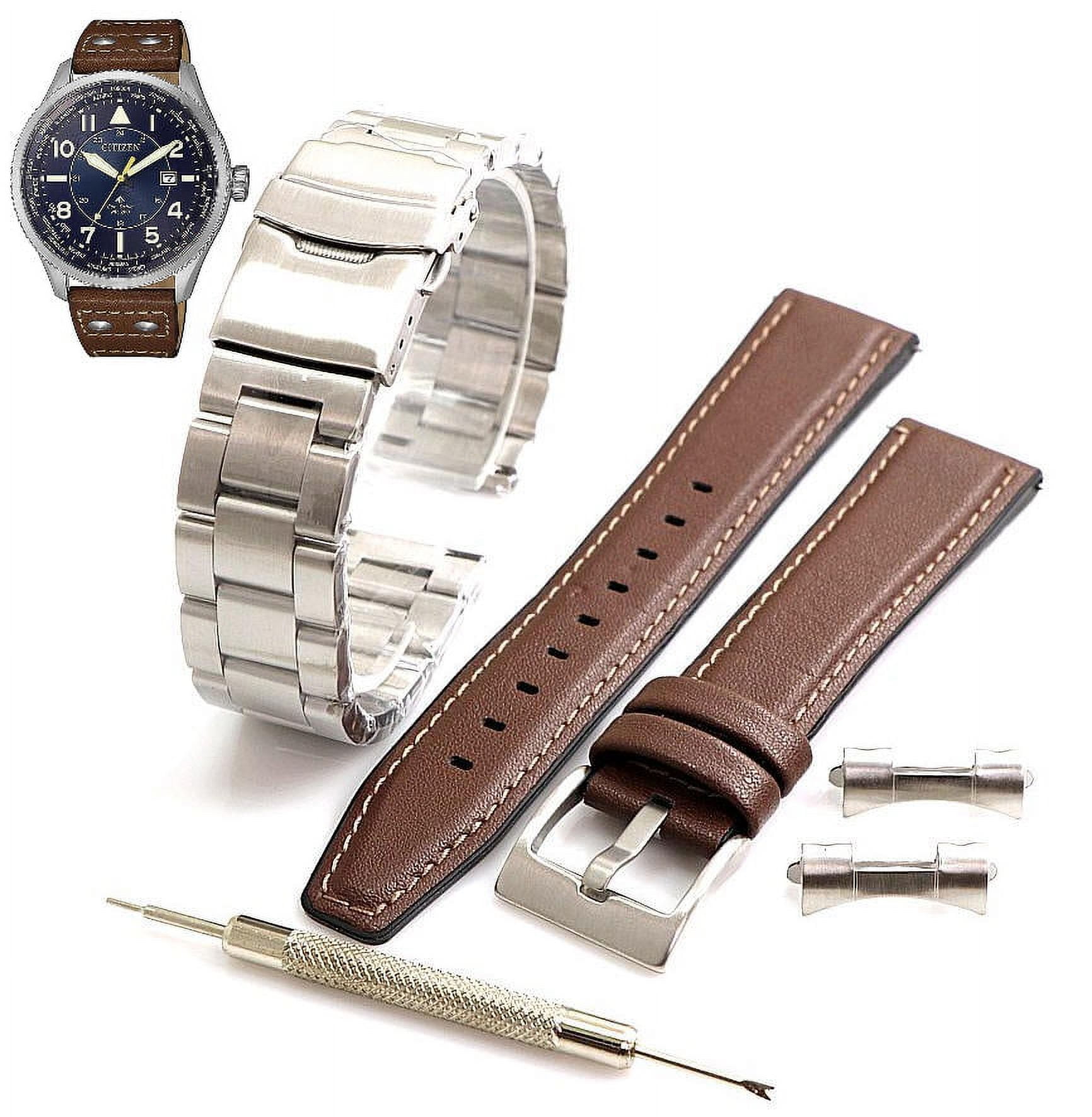 Steel Bracelet Leather Replacement Watch Band E784 R010006 Citizen BX1010 11L