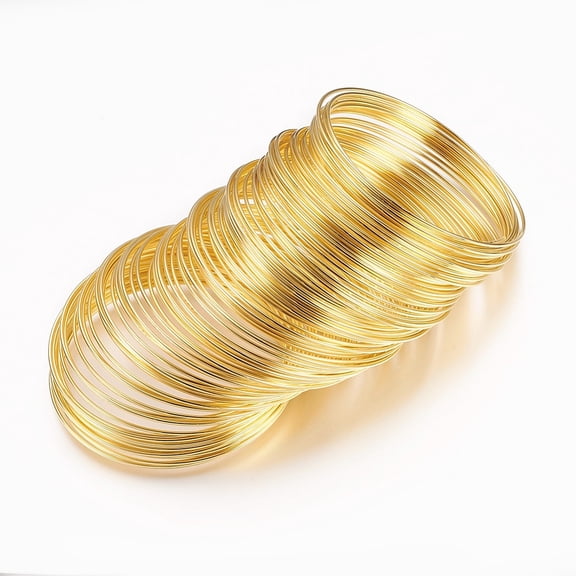 Steel Bracelet Memory Wire Nickel Free Golden Color 5.5cm Wire :18 Gauge 1.0mm thick about 10circle/set
