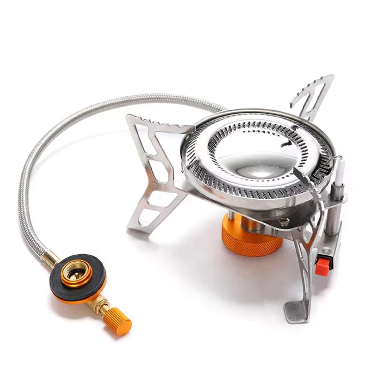 Steel Burner Camping Gas Stove Outdoor Mini Portable Square Stove Windproof Furnace Burner Backpacking Hiking Accessory