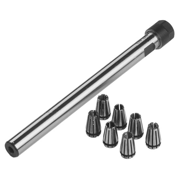 Steel C10 ER8A 100L Straight Shank Chuck with 7Pcs ER8 Collet Set for Boring, Milling, Drilling, Tapping and Grinding Operations with Strong Clamping for force
