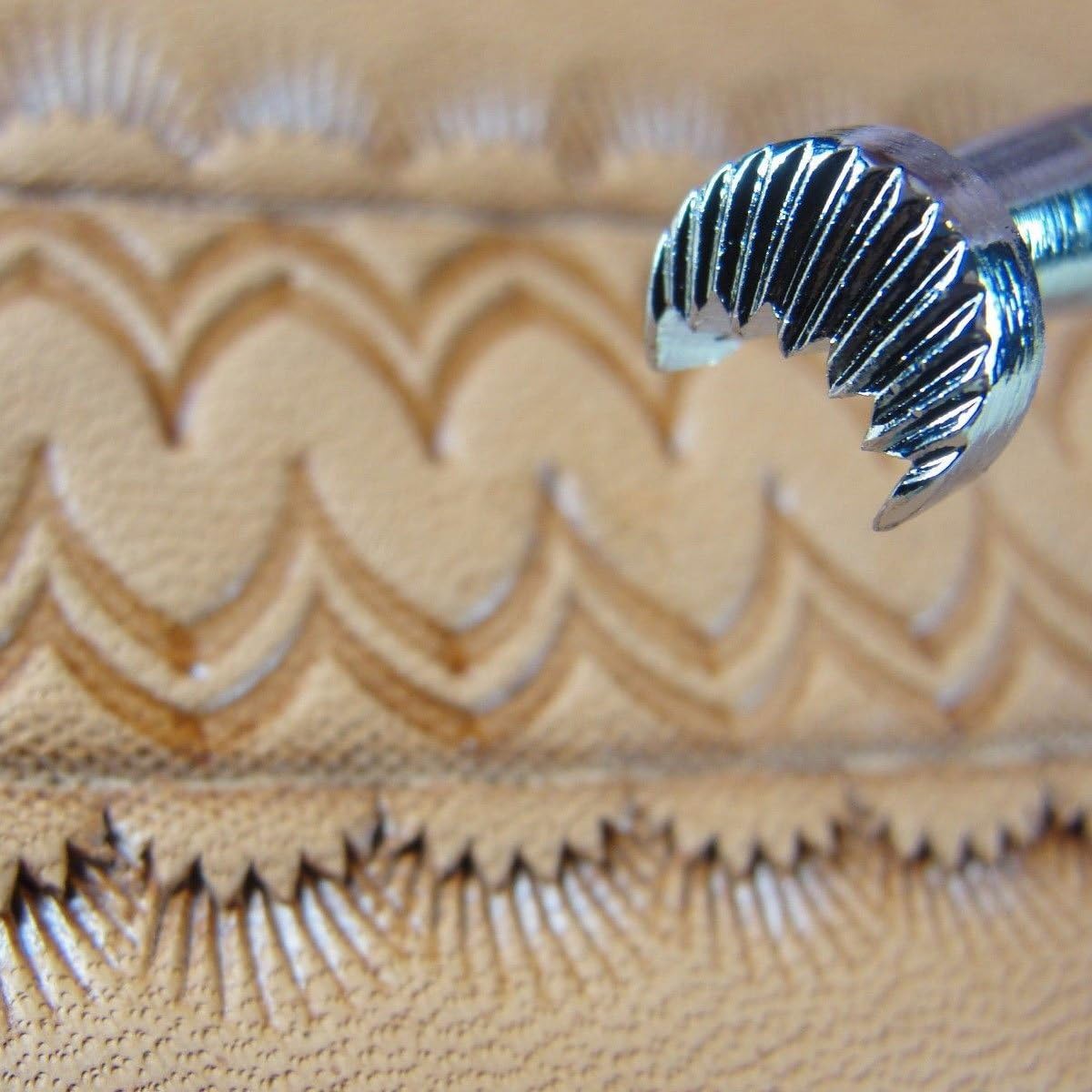 Steel C432 Fluted Camouflage Border Stamp, Craft Japan Leather Stamping