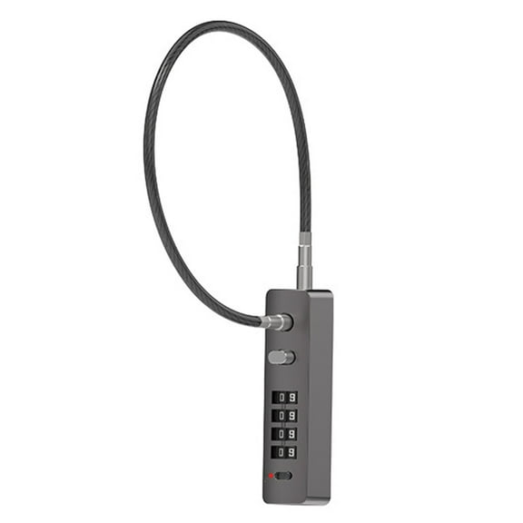 Steel Cable Lock 4 Digit Password Lock Rope Combination Lock for Bike Locker Fence Storage Cabinet Gun Silver