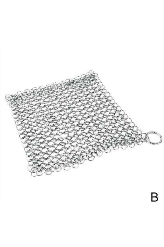 Steel Cast Iron Pot Cleaner Chain Mail Scrubber Cookware Kitchen Tool Ho .DECO J8K8