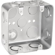 Steel City 2G4D 1/2 3/4 Pre-Galvanized Steel Double Gang Square Box With 1/2-Inch And 3/4-Inch Knockouts