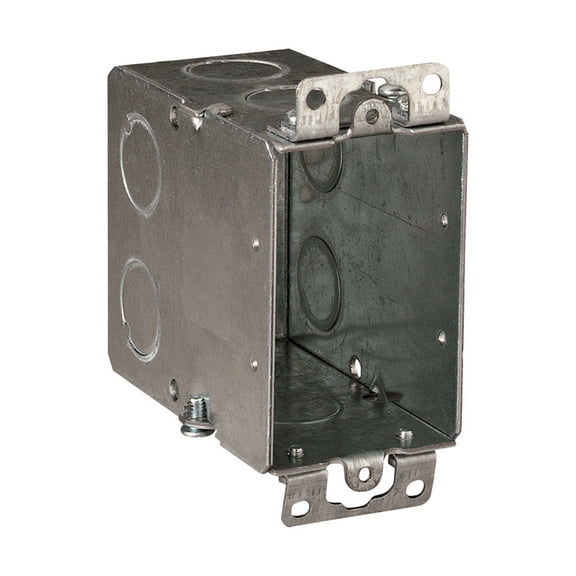 Steel City 3 In. Rectangle Galvanized Steel 1 Gang Switch Box Silver