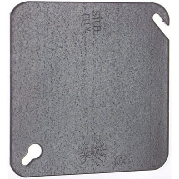 Steel City® 52-C-1 Outlet Box Cover, 4 in L x 4 in W, Steel