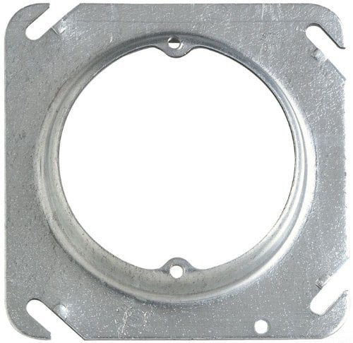 Steel City 4-Outlet Octagon Box Cover – 1/2″ Raised, Galvanized Steel, 54C3-1/2