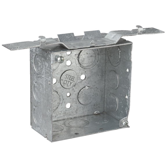 Hubbell Steel City Square Electrical Box CCQ66SDS2.5 - Steel, Silver - 4x4x2-1/8, Pack Of 1