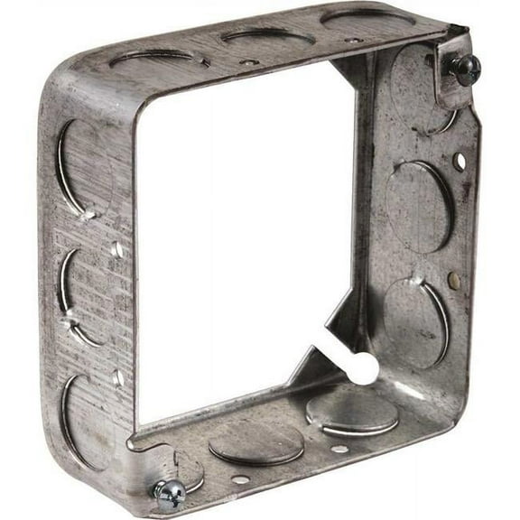 Steel City 53151 1/2 3/4 Pre-Galvanized Steel Square Box Extension Ring with 1/2-Inch and 3/4-Inch Knockouts