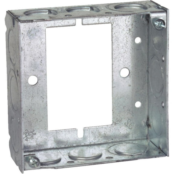 Hubbell Steel Square Box Extension Ring - Pre-Galvanized, Metal - 4 in x 4 in x 1.5 in
