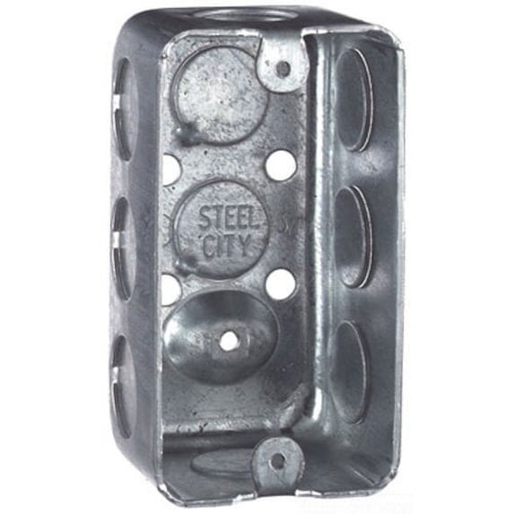 Steel City 58361-1/2 Handy/Utility Outlet Box, Drawn Construction, 4-Inch Length by 2-1/8-Inch Width by 1-7/8-Inch Depth, Galvanized