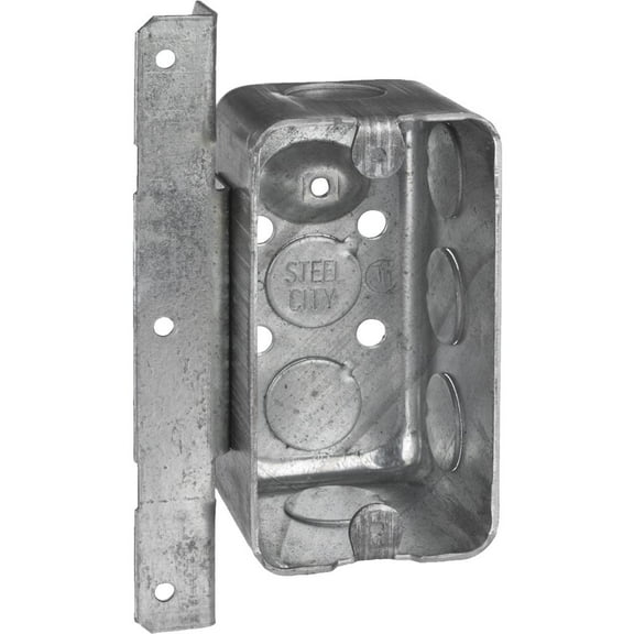 Thomas & Betts Handy Box Utility Electrical Box - 1-Gang Steel - 4 In x 2-1/8 In, Pack Of 1