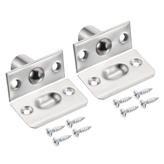 Steel Closet Door Ball Catch with Strike Cabinet Ball Latch for Interior Doors, Silver 2 Pack